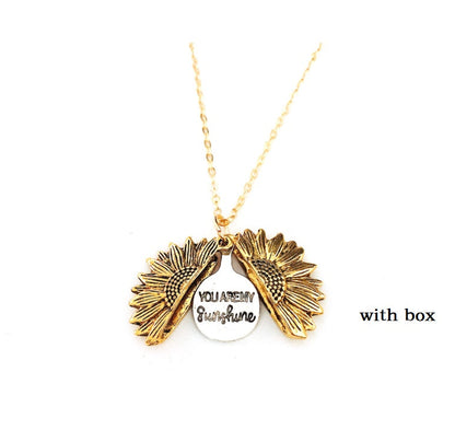 Sunflower Lettering Necklace