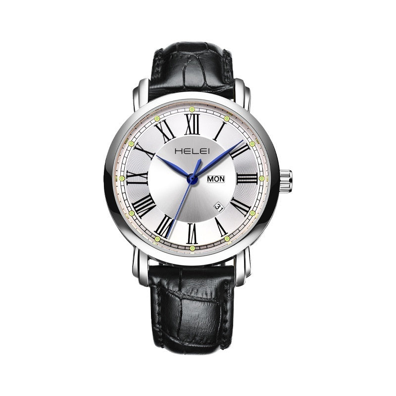 HELEI Business Leather Quartz Watch for Men