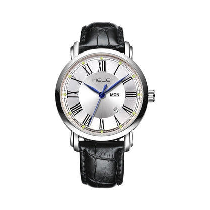 HELEI Business Leather Quartz Watch for Men