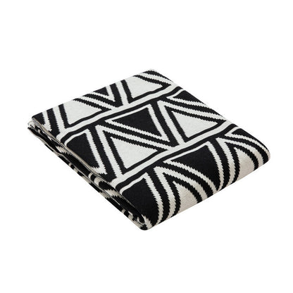 Geometric Pattern Knitted Blanket