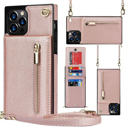 PU Leather Ladies Phone Case with Shoulder Strap