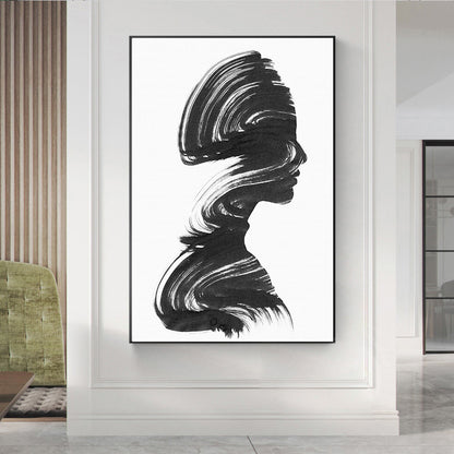 Modern Grey White Woman Wall Art