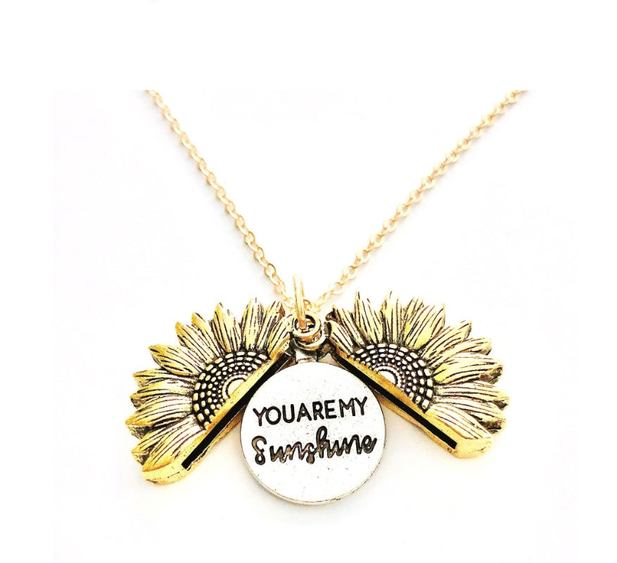 Sunflower Lettering Necklace