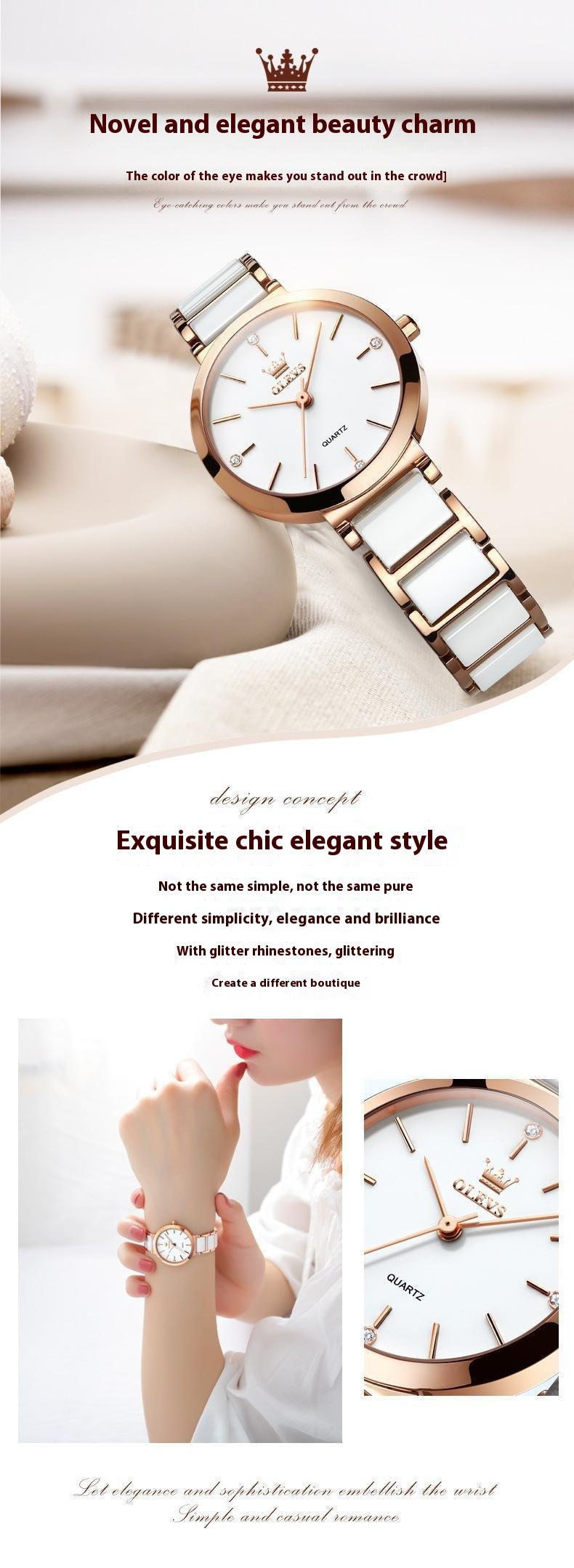 OLEVS Women's Fashionable Waterproof Original Quartz Watch