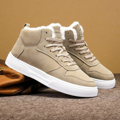 Men's High-top Winter Warm Fleece-lined Casual Sneakers