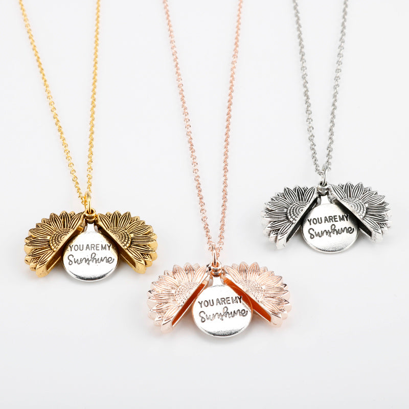 Sunflower Lettering Necklace
