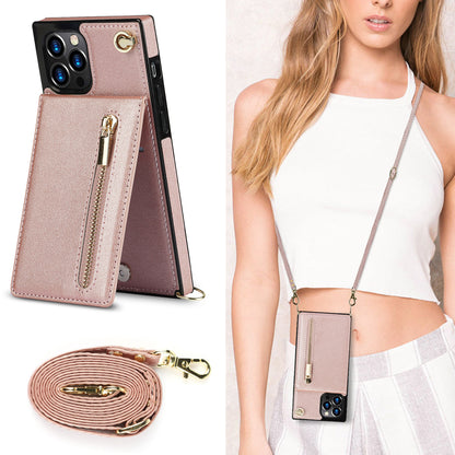 PU Leather Ladies Phone Case with Shoulder Strap