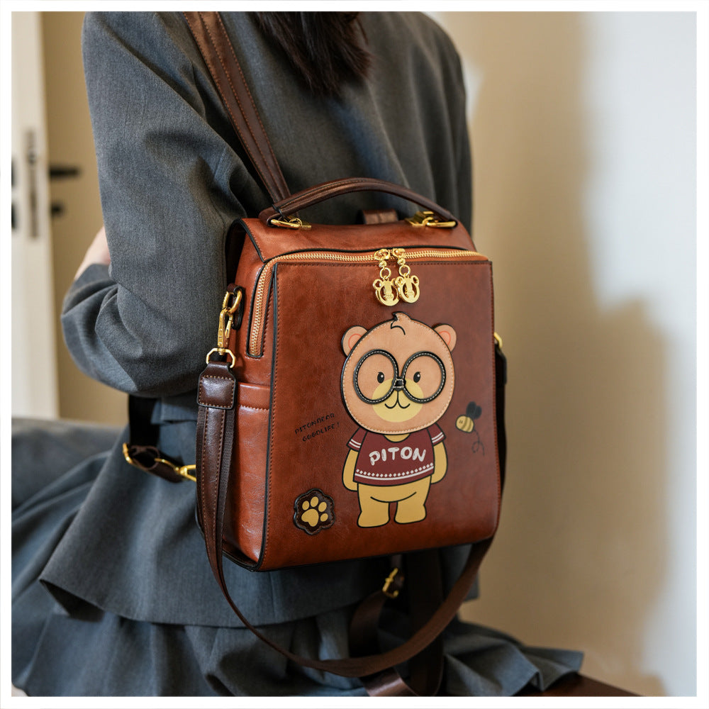 Cartoon Bear Large Capacity Slingbackpack