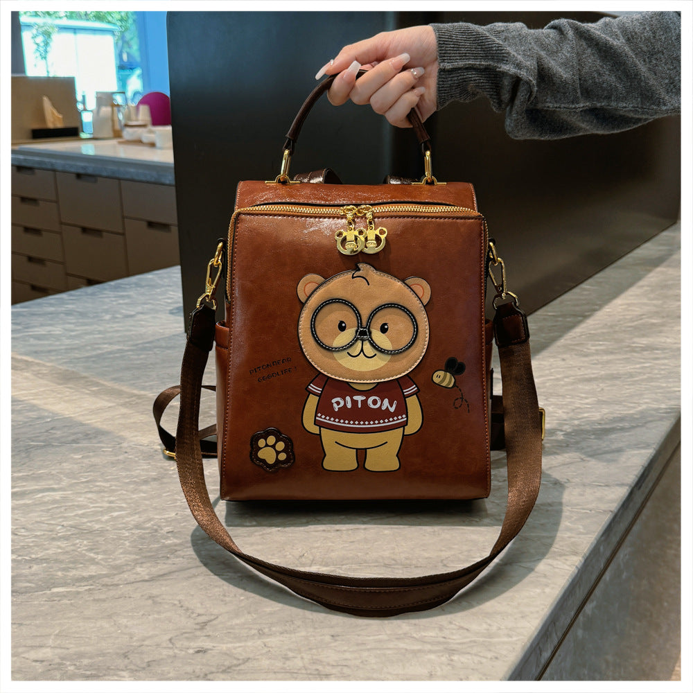 Cartoon Bear Large Capacity Slingbackpack