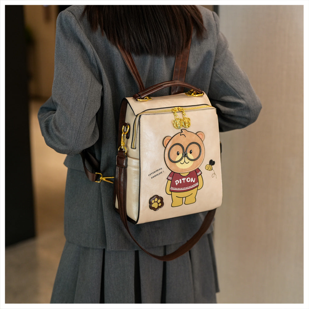 Cartoon Bear Large Capacity Slingbackpack