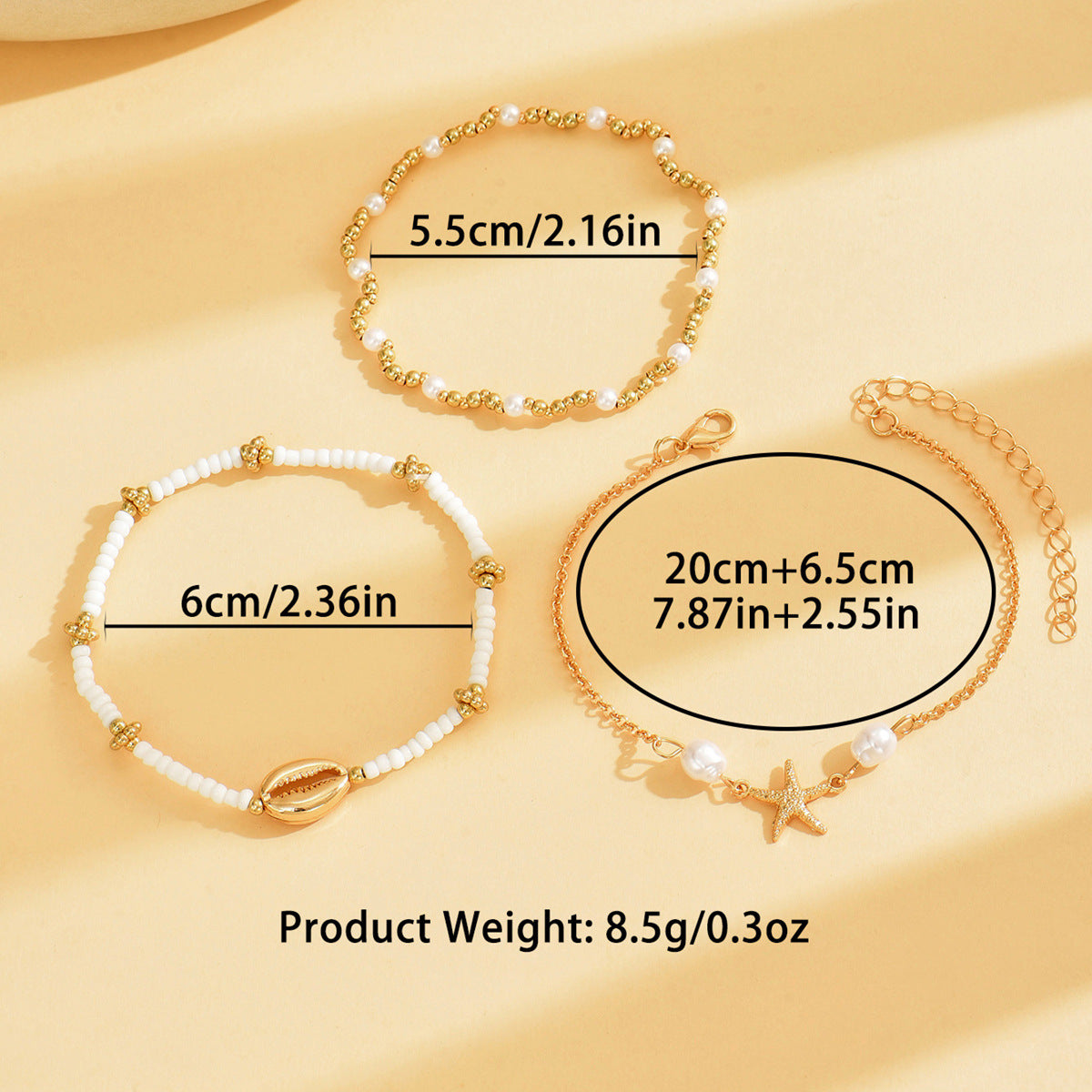 Three-Piece Set of Anklet Decoration