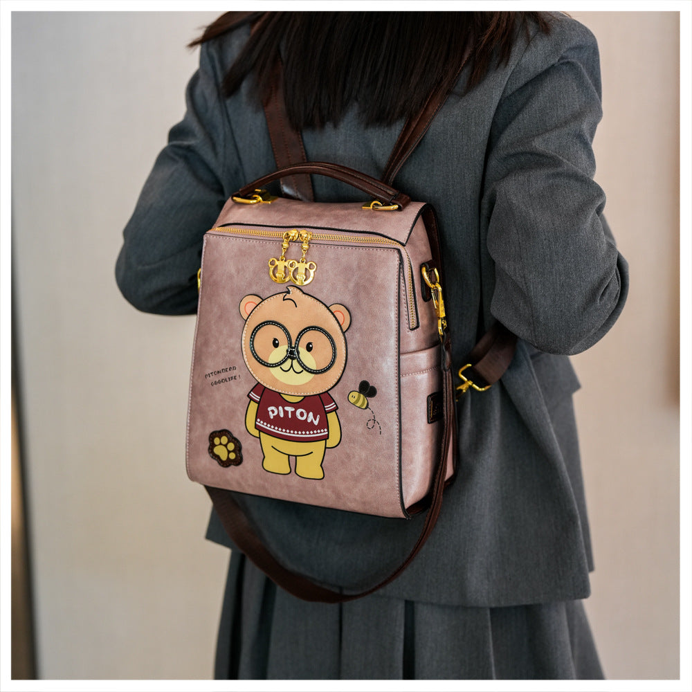 Cartoon Bear Large Capacity Slingbackpack