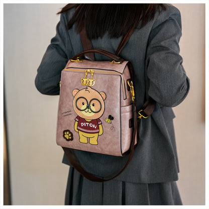 Cartoon Bear Large Capacity Slingbackpack
