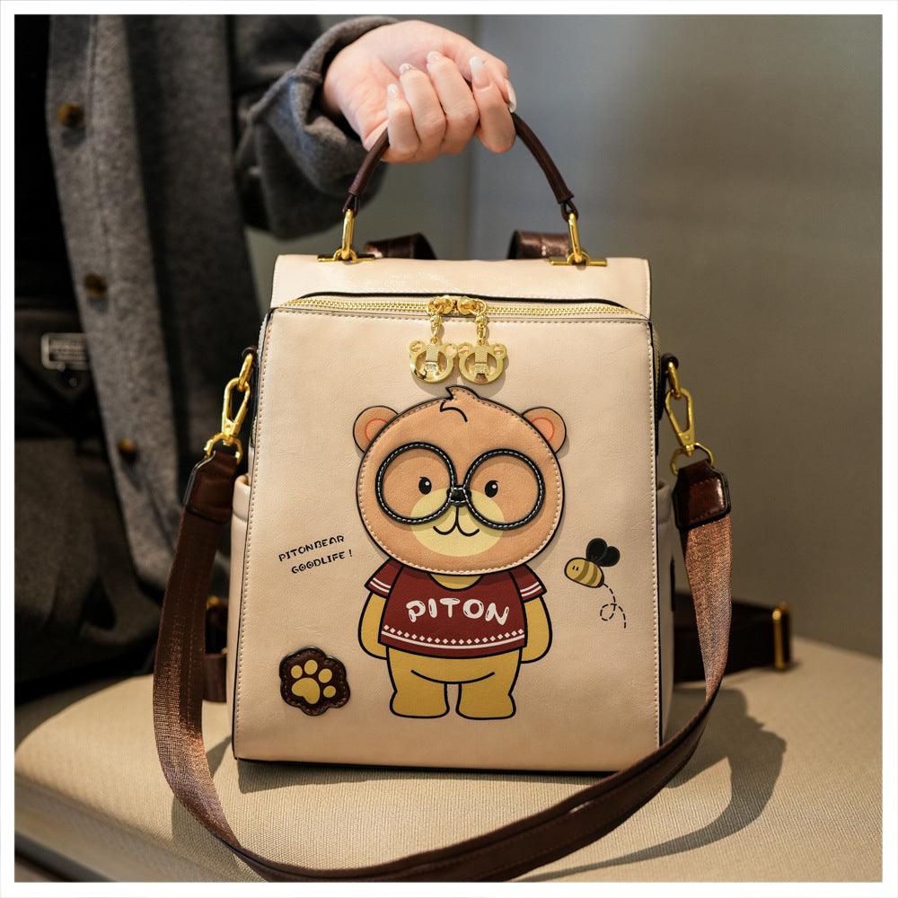 Cartoon Bear Large Capacity Slingbackpack