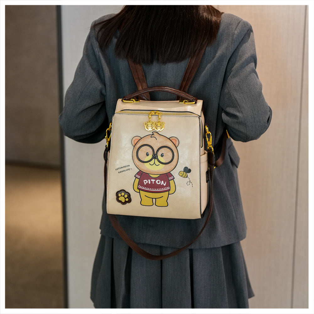 Cartoon Bear Large Capacity Slingbackpack