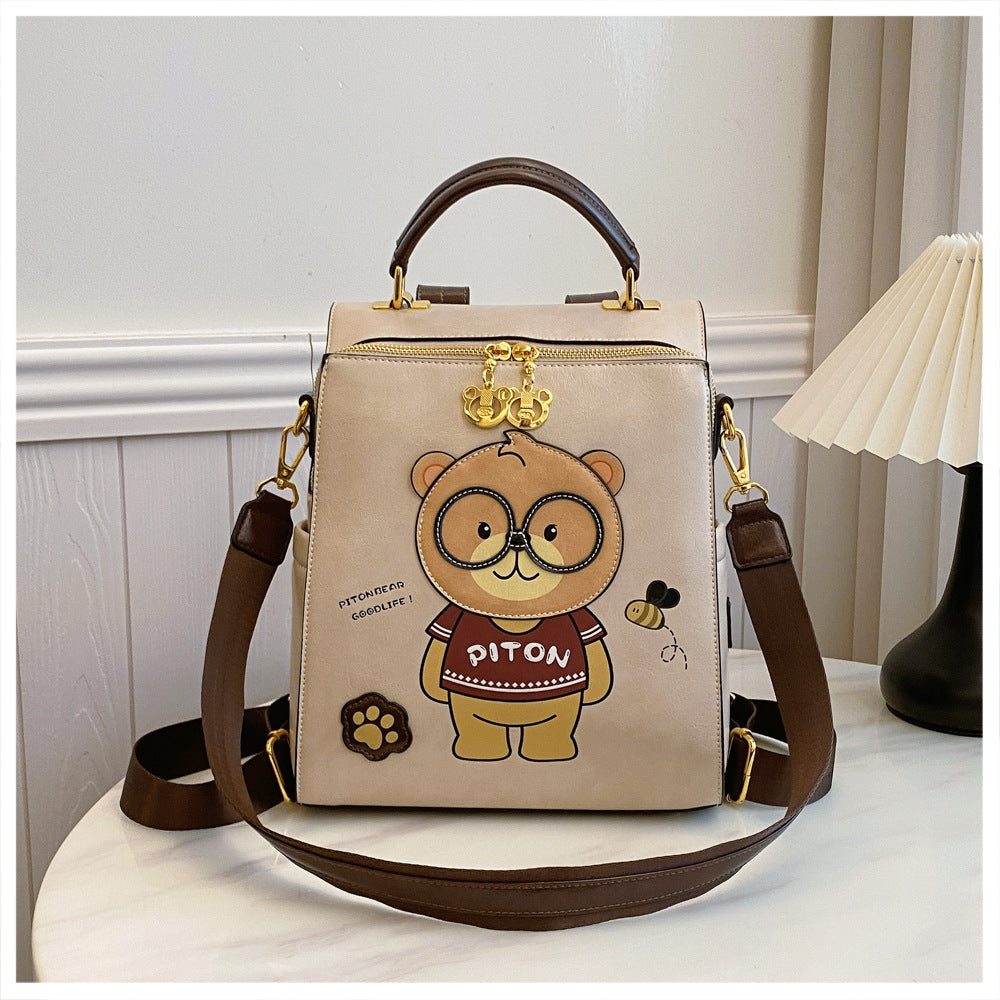 Cartoon Bear Large Capacity Slingbackpack