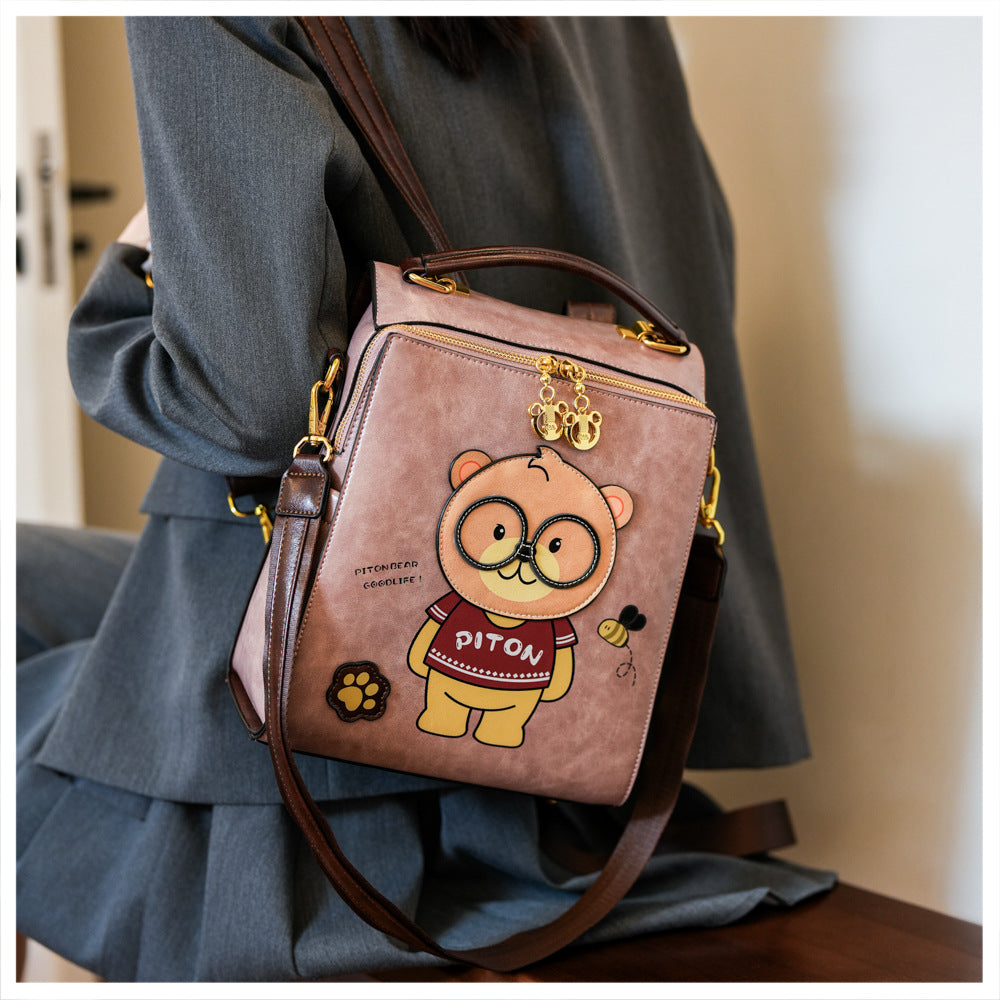 Cartoon Bear Large Capacity Slingbackpack