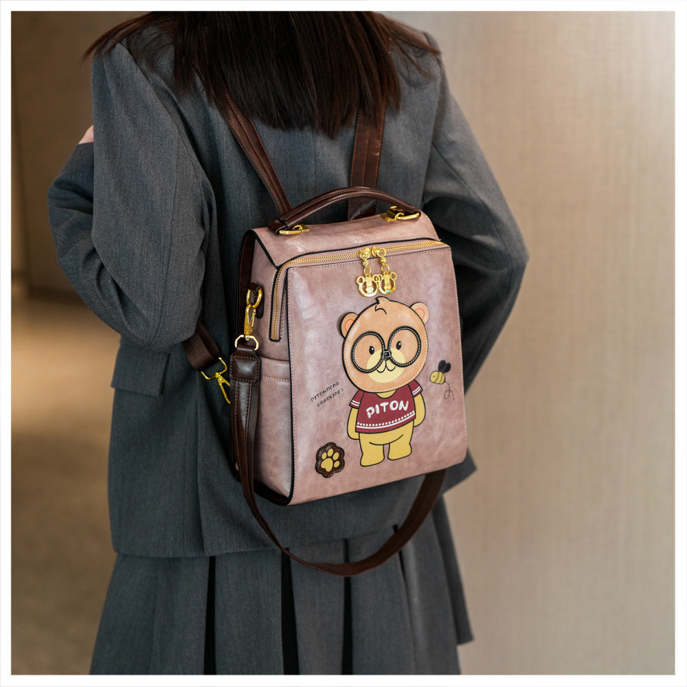 Cartoon Bear Large Capacity Slingbackpack