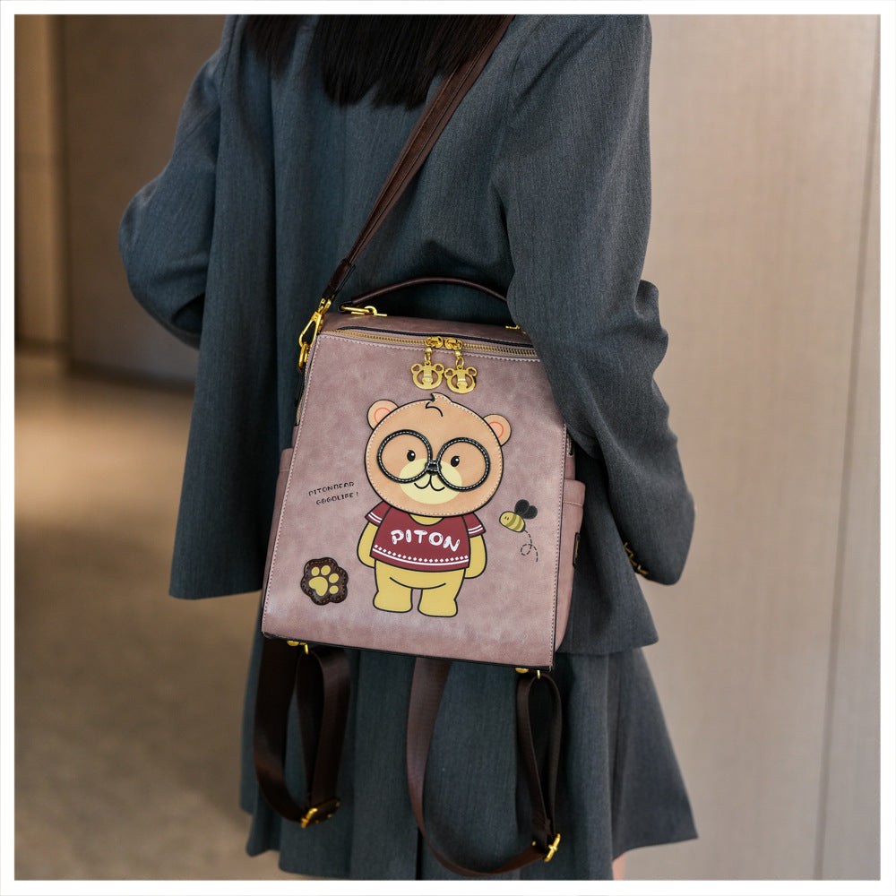 Cartoon Bear Large Capacity Slingbackpack