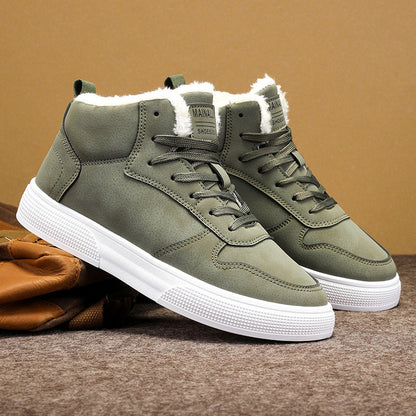 Men's High-top Winter Warm Fleece-lined Casual Sneakers
