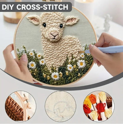 Cute Sheep Embroidery Diy Materials