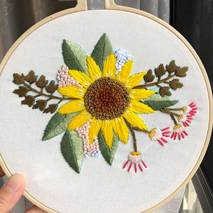 Flower Embroidery Diy Materials Pack