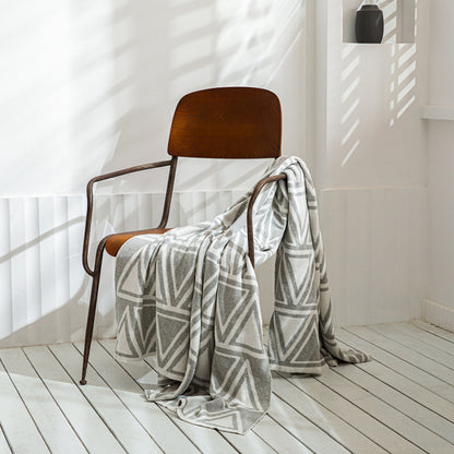 Geometric Pattern Knitted Blanket