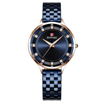 REWARD Fashion Steel Belt Quartz Diamond Women's Watch