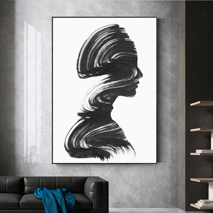 Modern Grey White Woman Wall Art