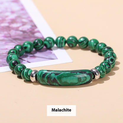 Natural Gemstone Bead Stretch Bracelet