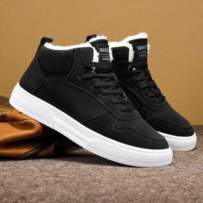 Men's High-top Winter Warm Fleece-lined Casual Sneakers