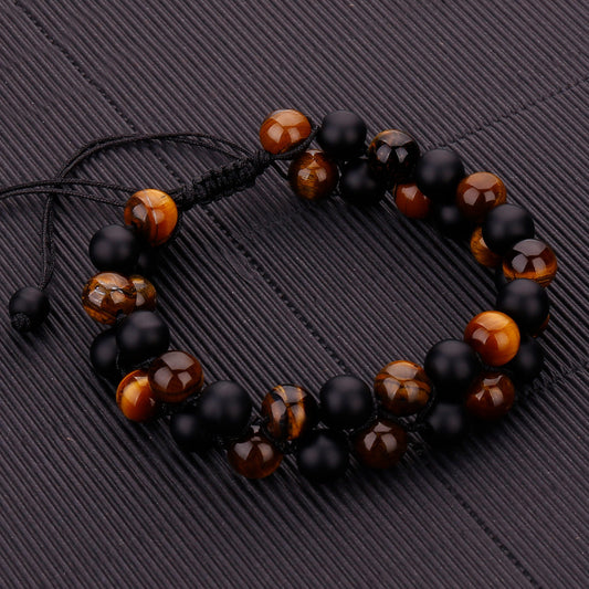 Fashion Simple Obsidian Double Bracelet
